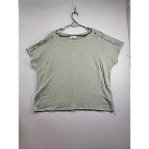 Retr@logy Women's Blouse Top Pullover Army Green Size 2x